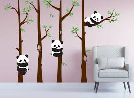 Nursery Panda Bear Bamboo Tree Wall