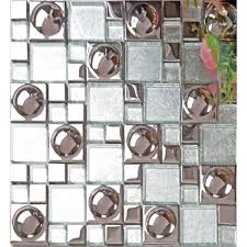 silver plated porcelain mosaic tile