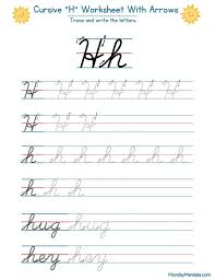 10 cursive h worksheets free letter