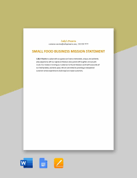small food business mission statement