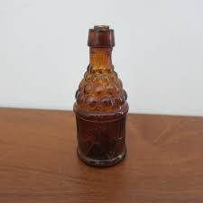 glass mini bottle with cork vintage