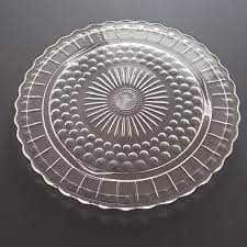 Vintage Footed Glass Cake Plate With