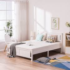 This twin platform bed frame from gime adds a touch of elegance to your bedroom utilizing a unique headboard and footboard design. Classic Design Panel Bed Frame With Headboard Twin Full Queen Overstock 32027862