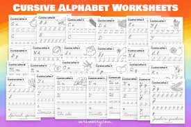 26 cursive alphabet writing worksheets