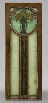 Wood And Stained Glass Art Deco Style