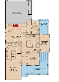 New American House Plan With L Shaped