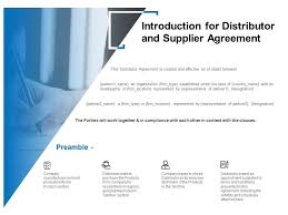 Introduction For Distributor And Supplier Agreement Ppt Icon
