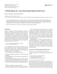 pdf a methodology for assessing sample representativeness pdf a methodology for assessing sample representativeness
