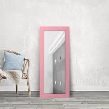 Soft Pink Framed Floor Wall Mirror Art