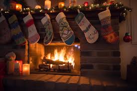 A Fireplace With Stockings