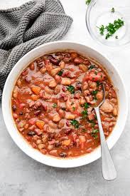 instant pot ham and bean soup eating
