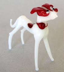 Vintage 50s Spotted Blown Glass Dog