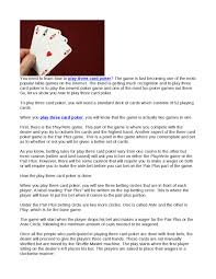 The strategy for ante portion of three card poker is very simple. How To Play Three Card Poker A Beginner S Guide By Itzmelaurent Claveria Issuu