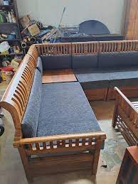 8 seater teak wood sofa set 3 2 2 pu