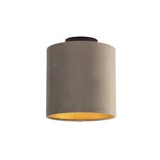 Ceiling Lamp With 20cm Velvet Taupe