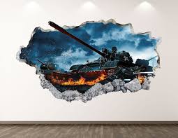 War Tank Wall Decal Soldier Army 3d