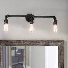 Industrial Pipe Shaped Bathroom Vanity Lights Edison Bulbs Awesome Decors