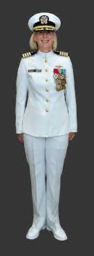 Mclendon's choice of attire likely violates navy regulations. Female Officer Full Dress White