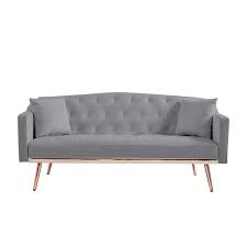 Urtr 64 9 In Gray Velvet Sofa Bed