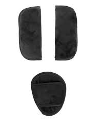 Black Plush 3pc Cushion Pad Covers For