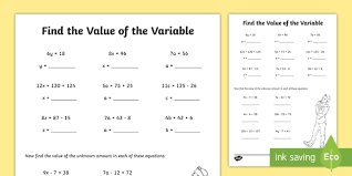 variable worksheet teacher