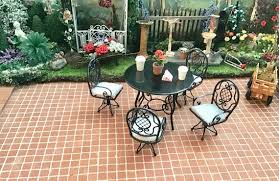 Miniature Black Metal Patio Table And