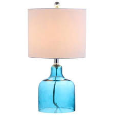 moroccan blue glass bell table lamp