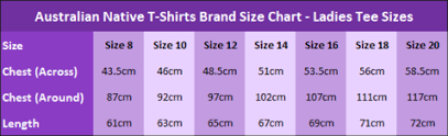 Sizing Charts Australian T Shirts Gifts