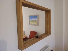 Rustic Mirror Shelf Frame Mirror Oak