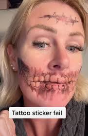 temporary halloween face tattoo