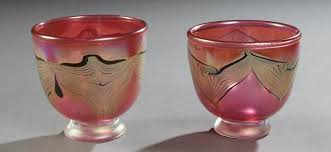 Pair Of Baer Form Blown Art Glass