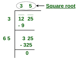 Long Division Method To Find Square