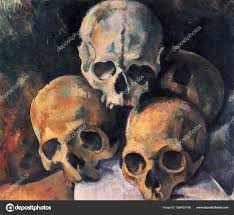skulls cropped shot of famous art