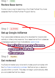 adsense account on my you channel