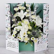 A sympathy arrangement is the perfect way to say what you need without sayin. Sympathy Flowers In A Personalised Card Flowercard Sending Floral Hugs