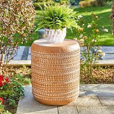 Mgo Stone Terracotta Outdoor Side Table