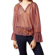 Dorothee Schumacher Womens Stripes On The Move Blouse Coral
