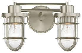 Seeded Glass Vanity Light With Cage 2