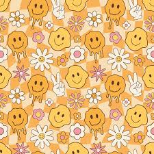 flowers vector smiley pattern
