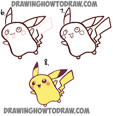 how to draw cute baby chibi pikachu