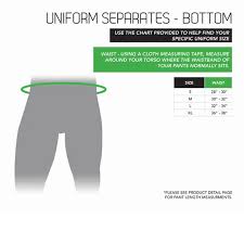 Size Chart Uniform Separates Bottom Century Martial Arts