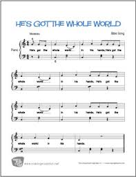 Free printable pdf score and midi track. He S Got The Whole World Free Easy Piano Sheet Music