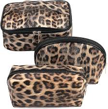 makeup bag leopard travel large