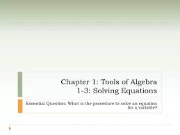 Ppt Chapter 1 Tools Of Algebra 1 3