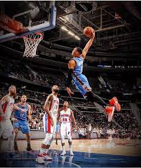 We hope you enjoy our growing collection of hd images to use as a background or. Russell Westbrook With A Acrobatic And Ferocious Dunk He Likes To Bully His Opponents In Basketball An Russell Westbrook Westbrook Dunk Basketball Photography