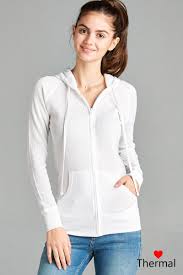Ab Women Basic Thermal Hoodie Jacket Waffle Knit Lightweight Zip Up W Drawstrings Pockets Walmart Com Walmart Com