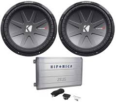 Kicker comp r 12 in a kicker box i have it powered with a 800 watt pioneer mono amp.the amp was only half way in the power. Kicker 40cwr124 12 Compr12 Sub 1000w Peak 500w Rms 4 Ohm Dvc Car Subwoofer New Audio Savings