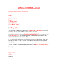 51 Printable Job Offer Letter Sample Forms And Templates