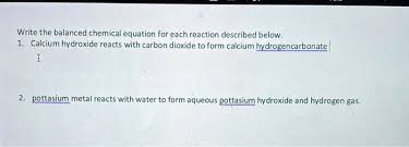 below calcium hydroxide reacts