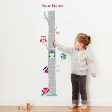 Height Charts Personalized Owls On Tree Growth Chart Wall
